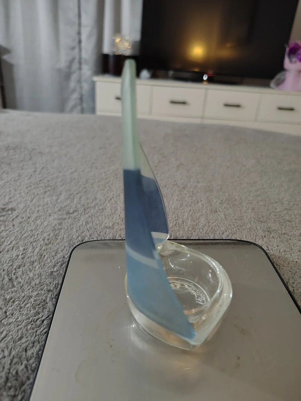This Is A Tea Light Sailboat In Pretty Frosted Colors